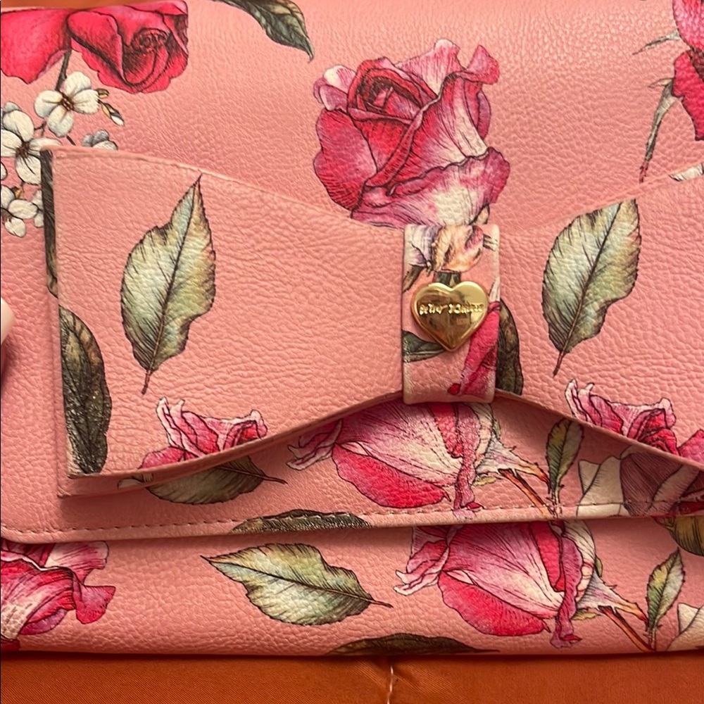 Betsey Johnson Pink Floral Crossbody with Chain - Picture 16 of 16